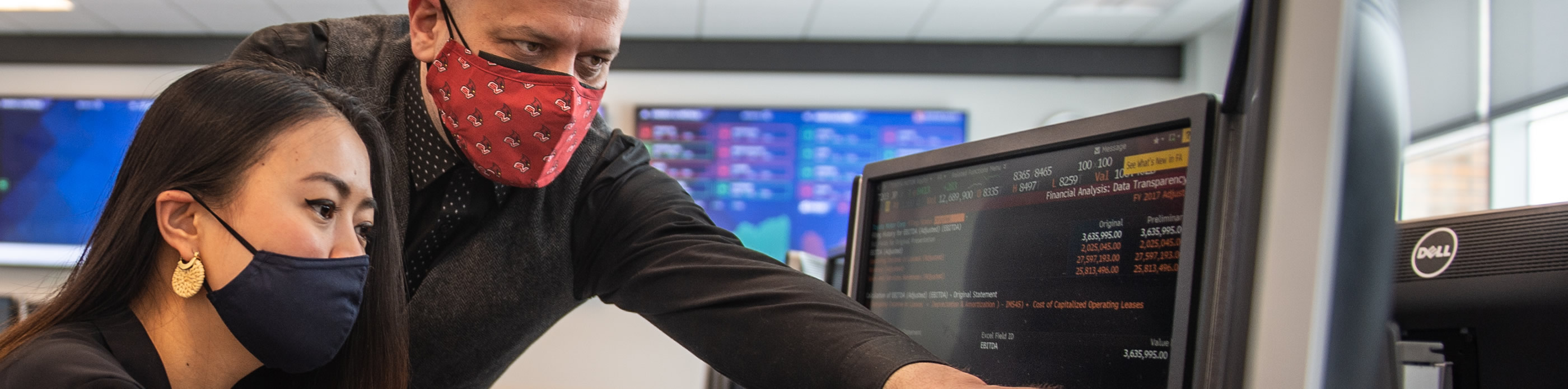 Student and faculty in business