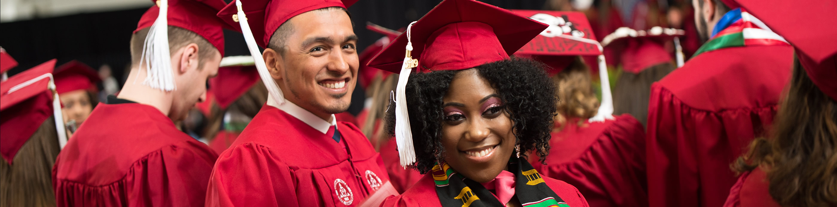 Graduates at commencement