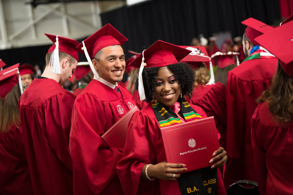Graduates at commencement