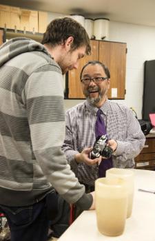 Professor Kihata with a Student