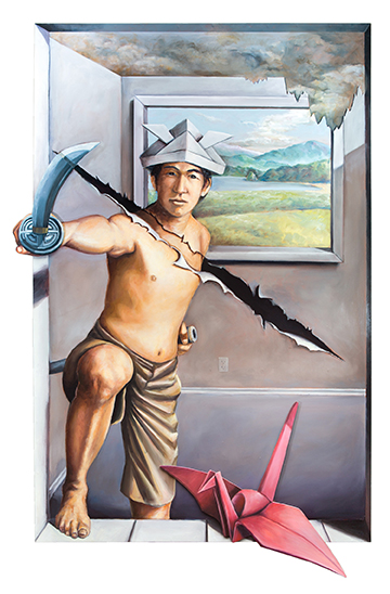 A painting by artist Tatsuki Hakoyama. Bushido, 2014, 60