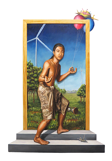 A painting by Tatsuki Hakoyama. Awaken the Giant, 80