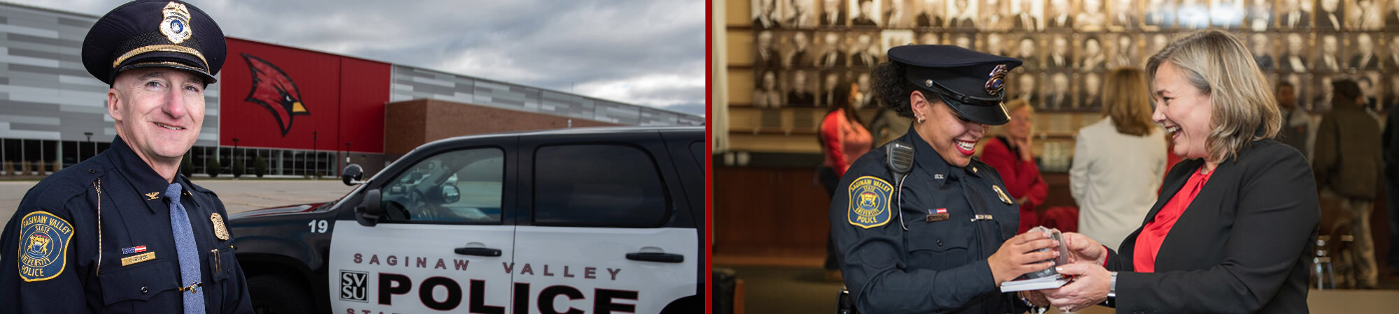 A collage of university police