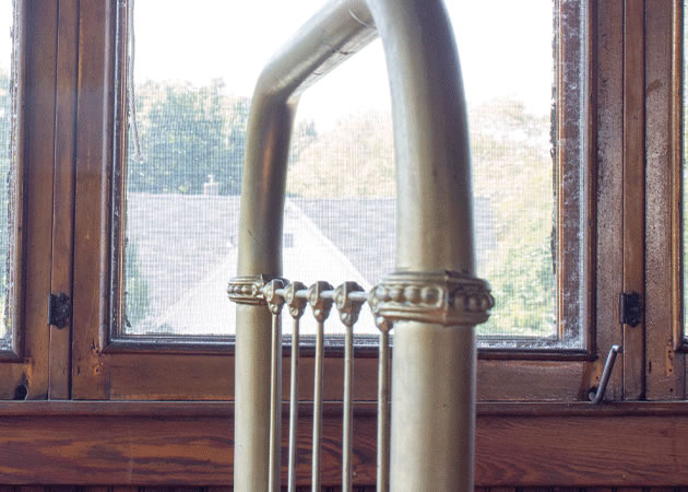 Headboard of bed frame in metal